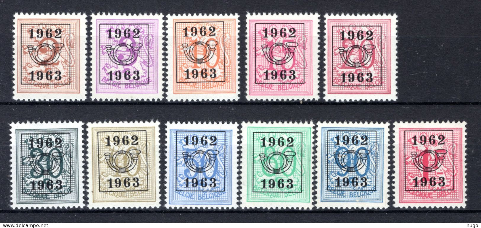 PRE725/735 MNH** 1962 - Cijfer Op Heraldieke Leeuw Type E - REEKS 55 - Typografisch 1951-80 (Cijfer Op Leeuw)