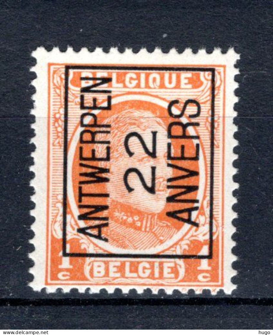 PRE66A MNH** 1922 - ANTWERPEN 22 ANVERS - Typo Precancels 1922-31 (Houyoux)