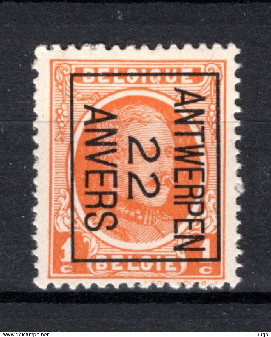 PRE66B MNH** 1922 - ANTWERPEN 22 ANVERS  - Typos 1922-31 (Houyoux)