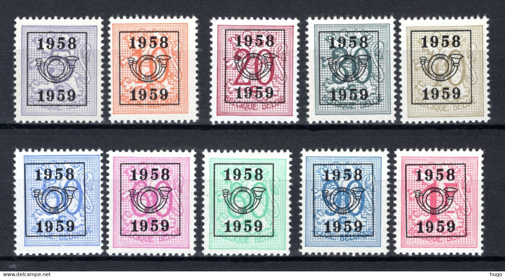 PRE676/685 MNH** 1958 - Cijfer Op Heraldieke Leeuw Type E - REEKS 51 - Typografisch 1922-31 (Houyoux)