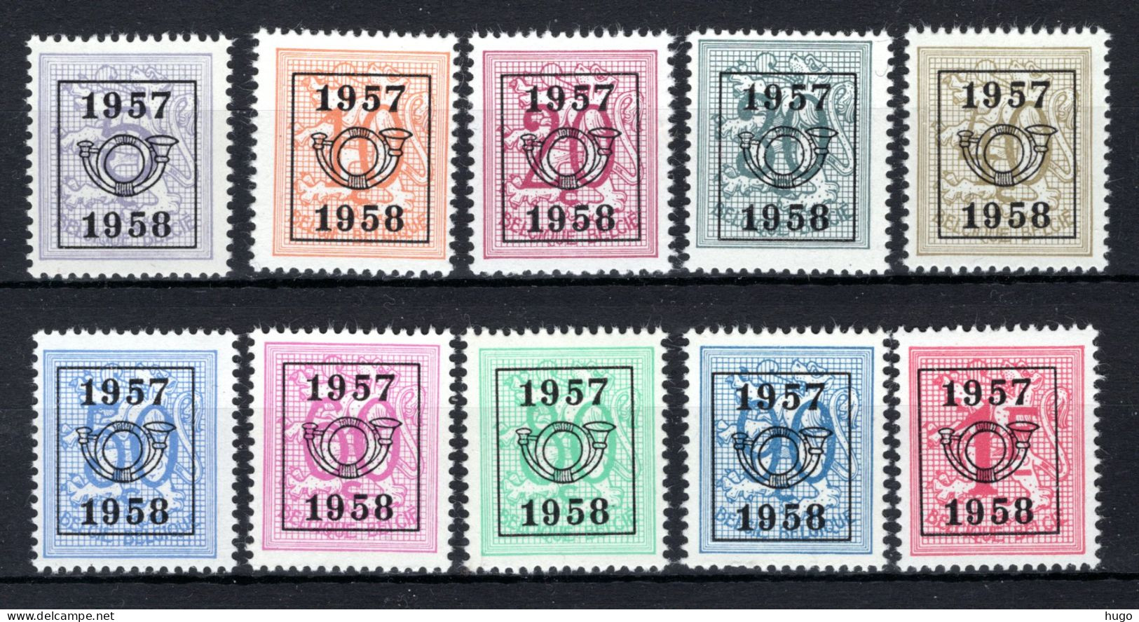 PRE666/675 MNH** 1957 - Cijfer Op Heraldieke Leeuw Type E - REEKS 50 - Typos 1951-80 (Chiffre Sur Lion)