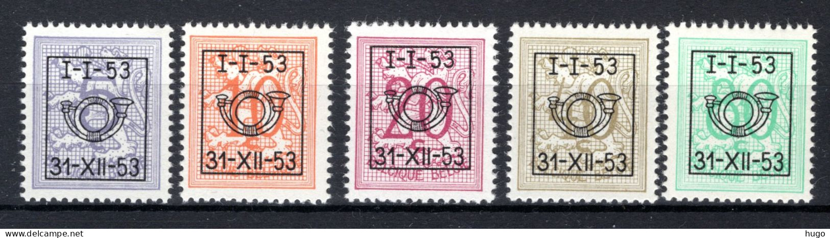 PRE630/634 MNH** 1953 - Klein Staatswapen Opdruk Type D - REEKS 44 - Typos 1951-80 (Ziffer Auf Löwe)