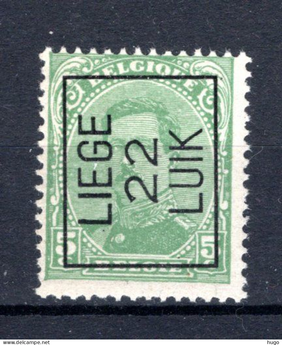 PRE61A-IV MNH** 1922 - LIEGE 22 LUIK  - Typo Precancels 1922-26 (Albert I)