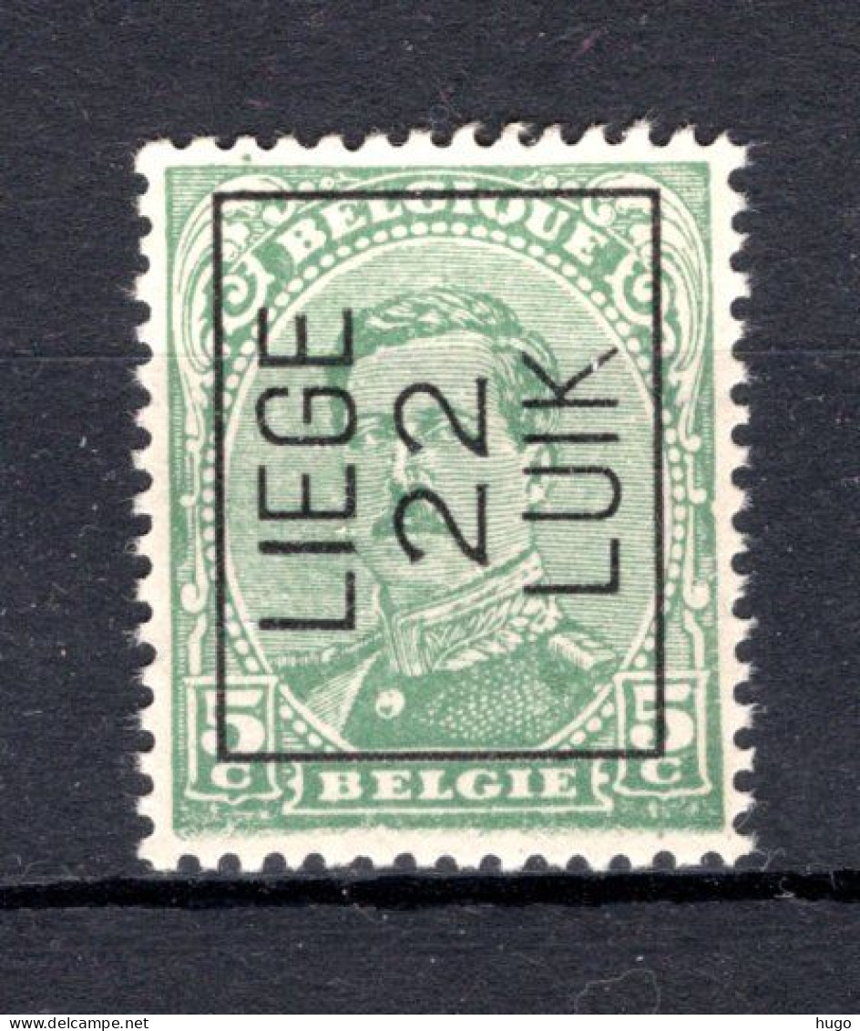 PRE61A-II MNH** 1922 - LIEGE 22 LUIK  - Typo Precancels 1922-26 (Albert I)