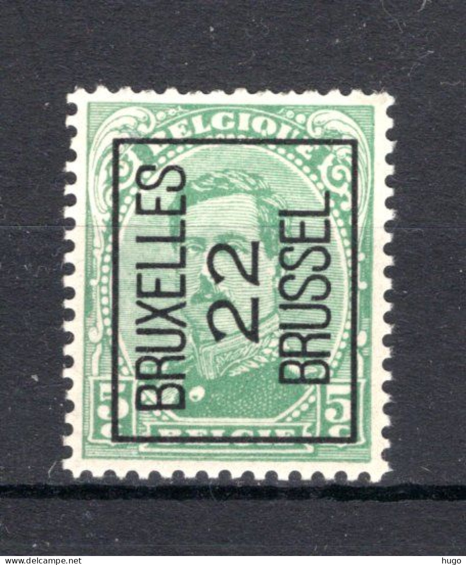 PRE60A MNH** 1922 - BRUXELLES 22 BRUSSEL  - Typos 1922-26 (Albert I)