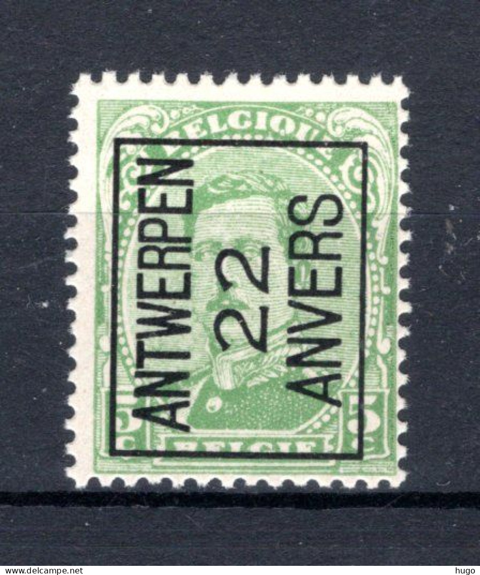 PRE59A MNH** 1922 - ANTWERPEN 22 ANVERS  - Typos 1922-26 (Albert I)