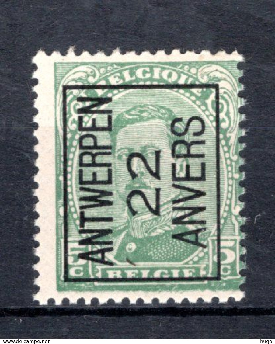 PRE59A-II MNH** 1922 - ANTWERPEN 22 ANVERS  - Typos 1922-26 (Albert I)