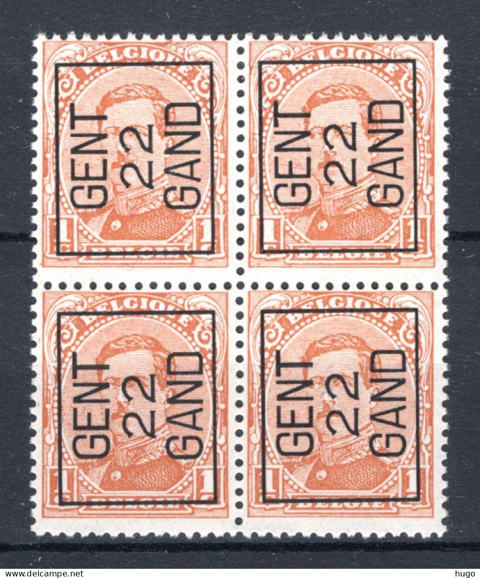 PRE56A-II MNH** 1922 - GENT 22 GAND (4stuks)   - Typos 1922-26 (Albert I)