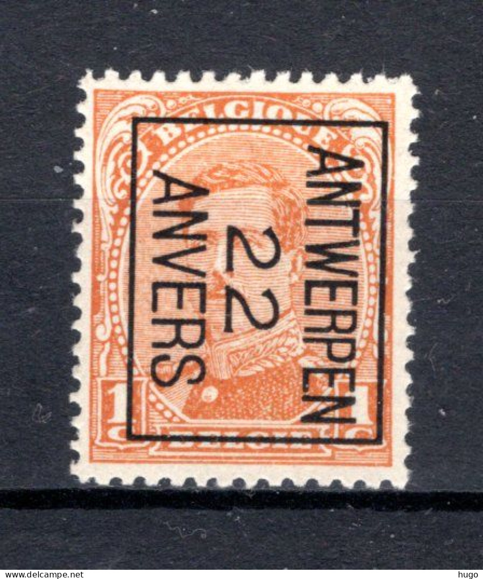 PRE54B MNH** 1922 - ANTWERPEN 22 ANVERS - Typografisch 1922-26 (Albert I)