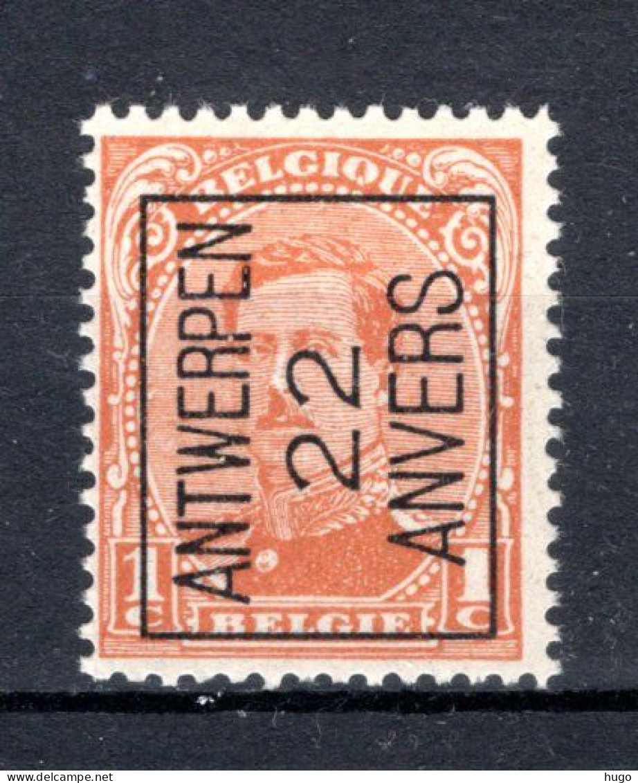 PRE54A MNH** 1922 - ANTWERPEN 22 ANVERS - Typos 1922-26 (Albert I.)