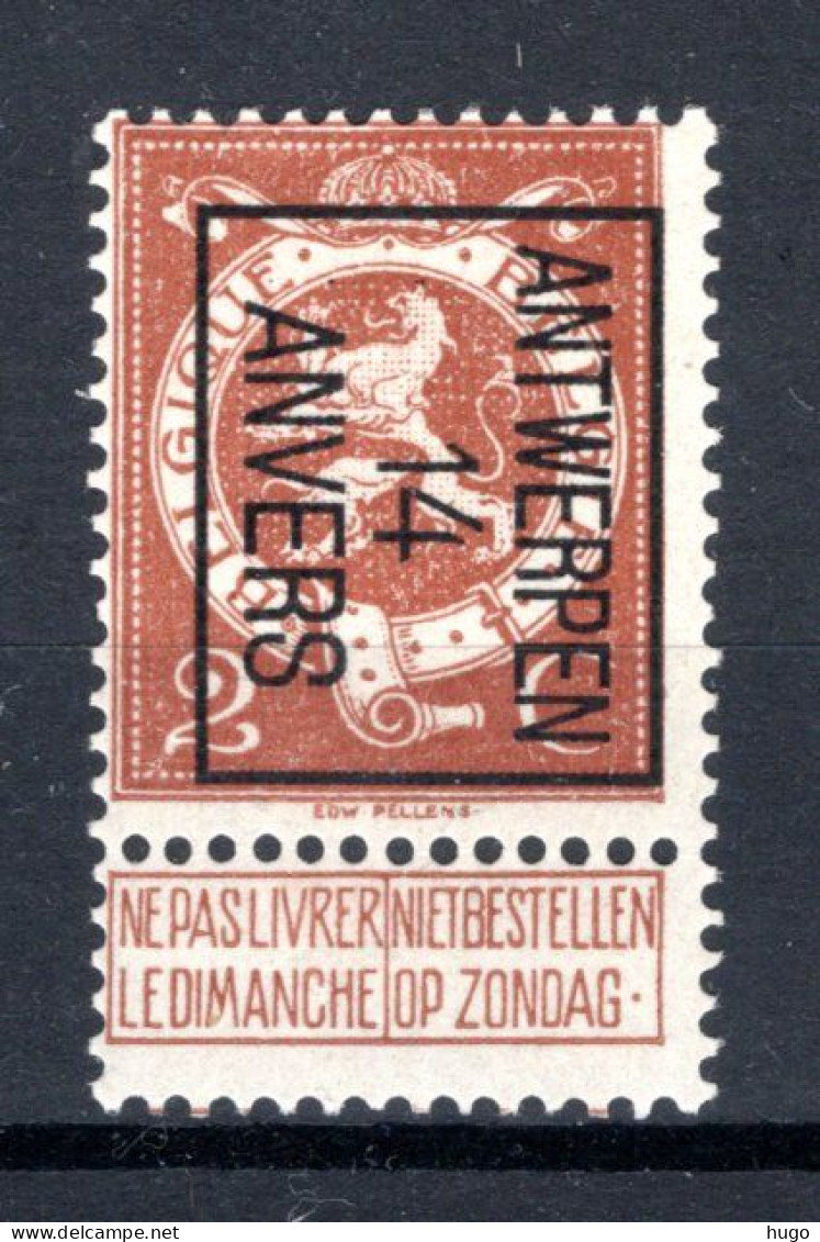 PRE49B MNH** 1914 - ANTWERPEN 14 ANVERS - Typo Precancels 1912-14 (Lion)