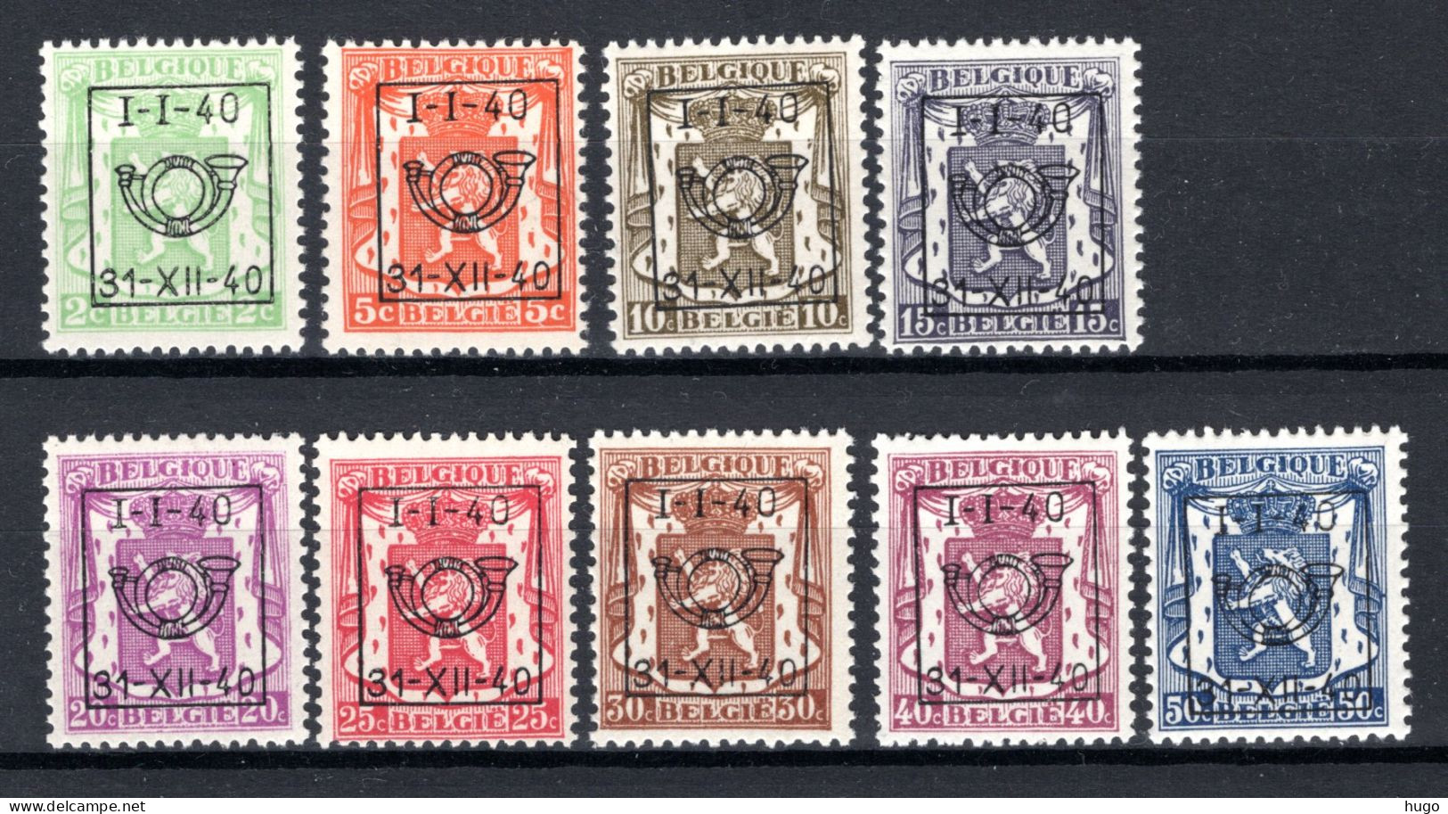 PRE437/445 MNH** 1940 - Klein Staatswapen Opdruk Type D - REEKS 18 - Typos 1936-51 (Petit Sceau)