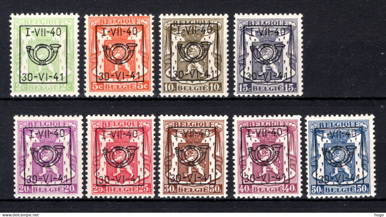 PRE446/454 MNH** 1940 - Klein Staatswapen Opdruk Type D - REEKS 19 - Typos 1936-51 (Petit Sceau)