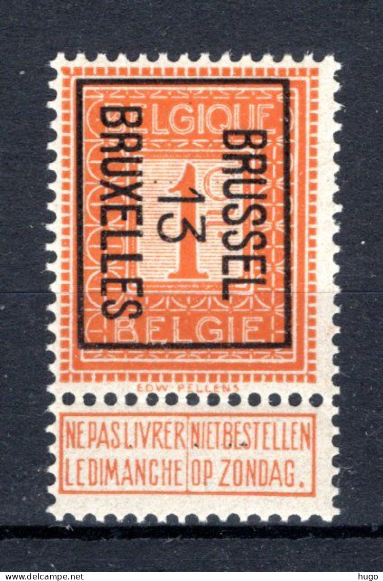 PRE37B MNH** 1913 - BRUSSEL 13 BRUXELLES - Typo Precancels 1912-14 (Lion)