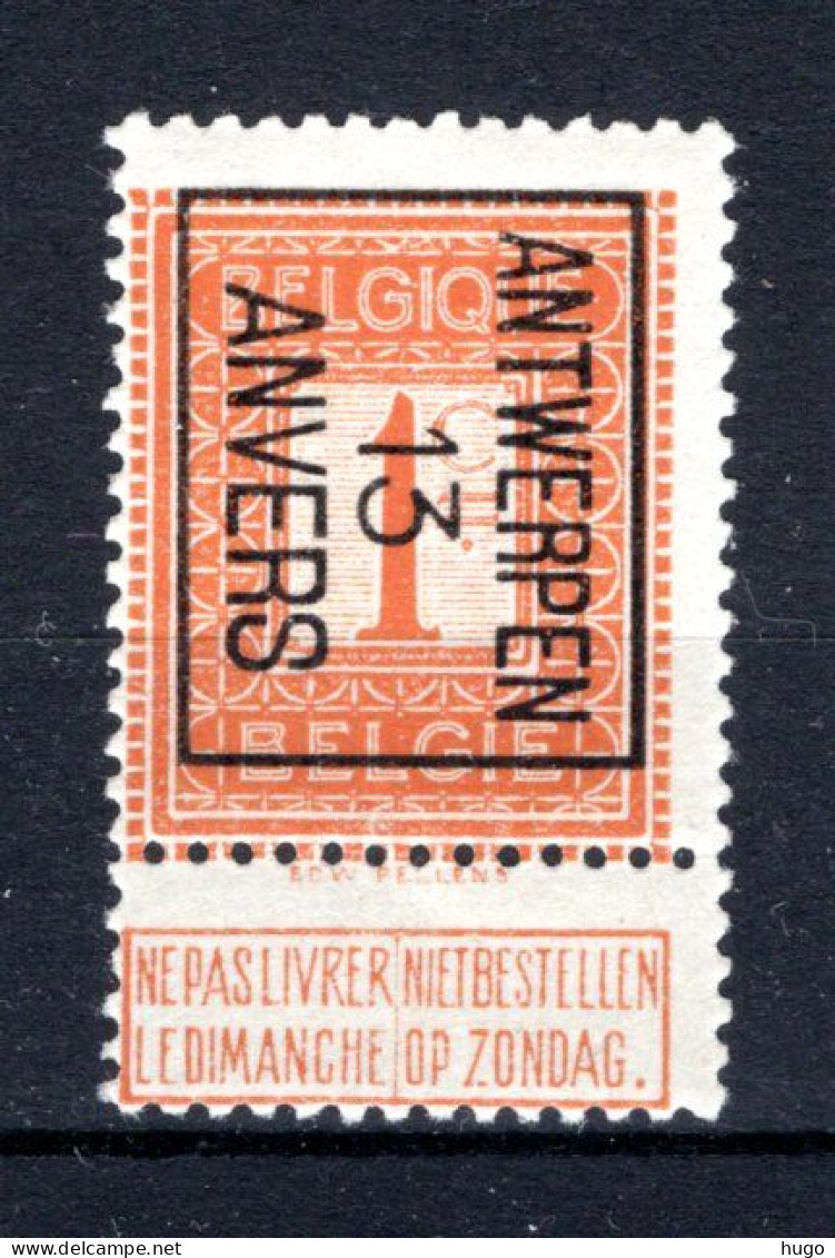 PRE36B MNH** 1913 - ANTWERPEN 13 ANVERS - Typos 1912-14 (Lion)