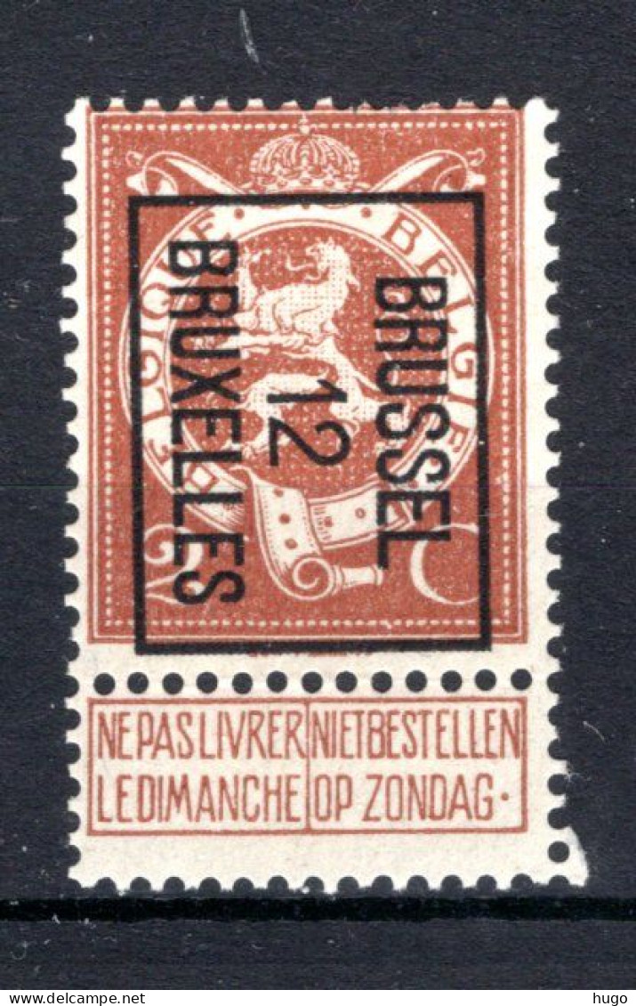 PRE33B MNH** 1912 - BRUSSEL 12 BRUXELLES - Typo Precancels 1912-14 (Lion)