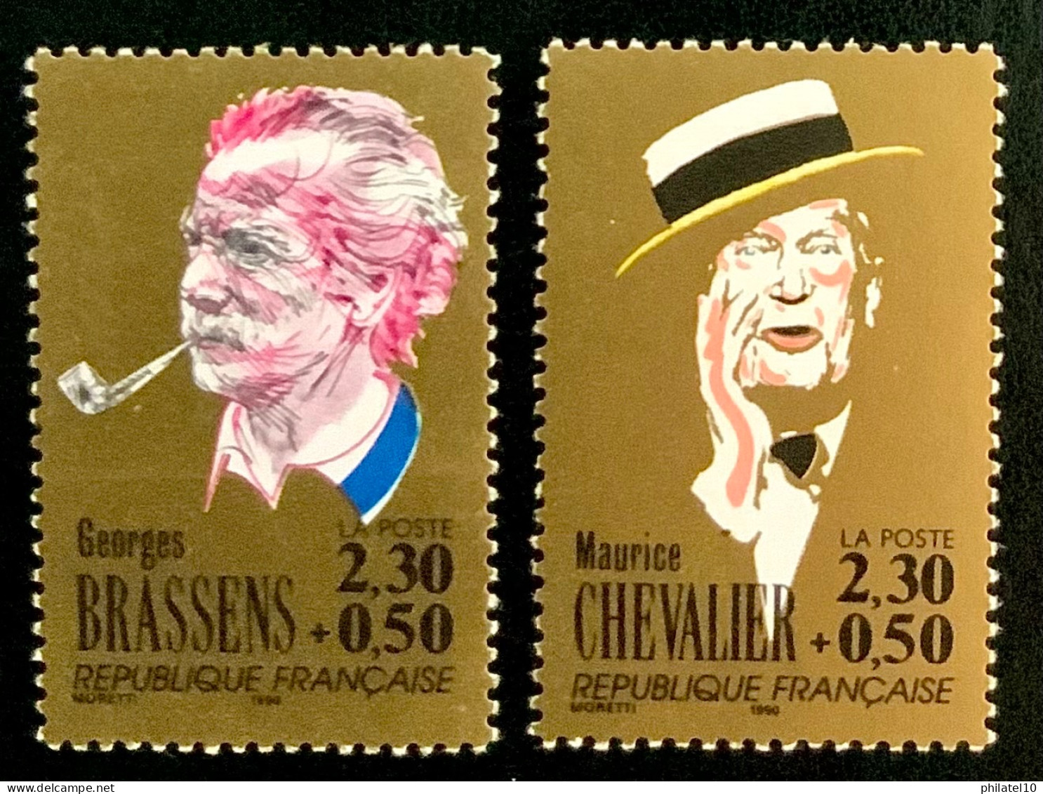 1990 FRANCE N 2650 / 2654 - MAURICE CHEVALIER ET GEORGES BRASSENS - NEUF** - Unused Stamps