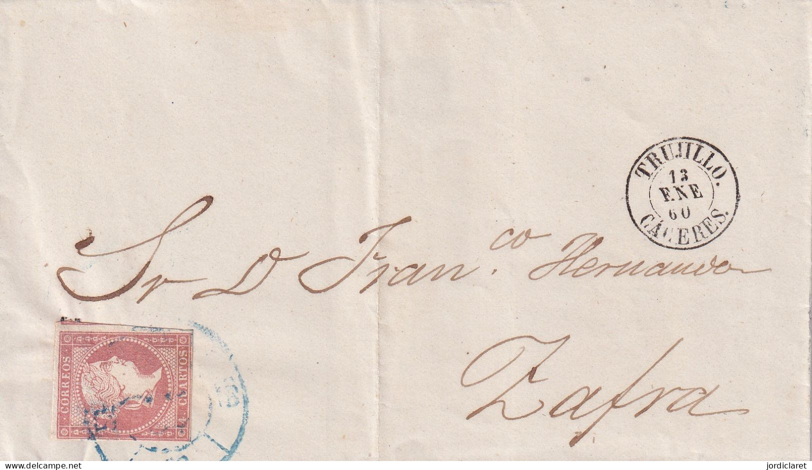 CARTA  1860 TRUJILLO  A ZAFRA - Covers & Documents