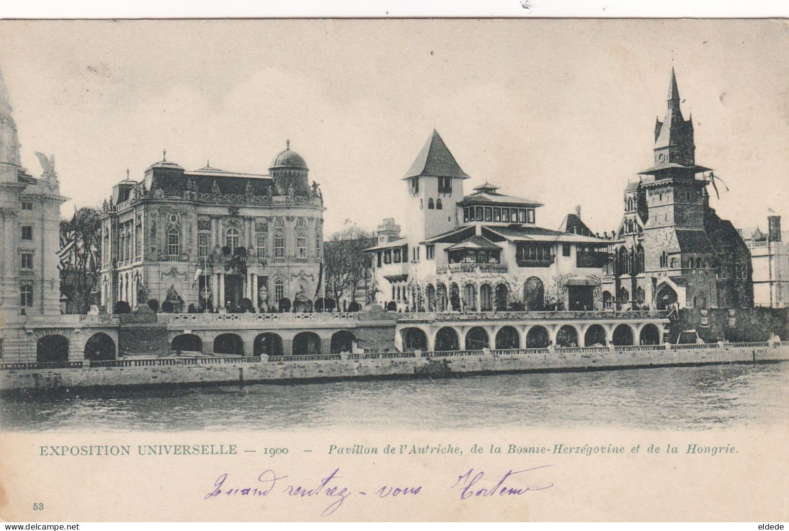 Bosnia Pavilion In Paris 1900 Exhibition P. Used Stamped 1900 - Bosnia And Herzegovina