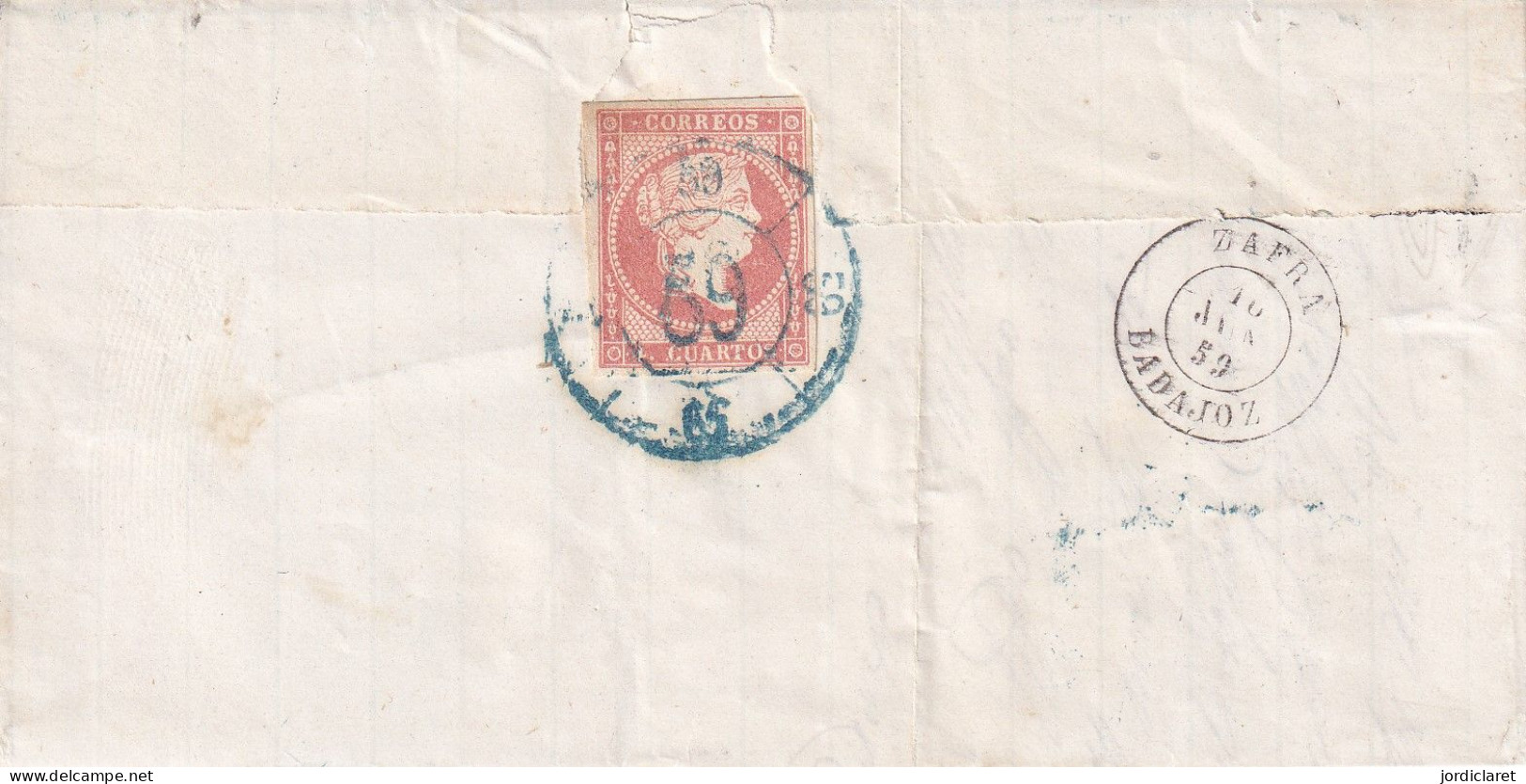 CARTA  1859 TRUJILLO  A ZAFRA - Covers & Documents
