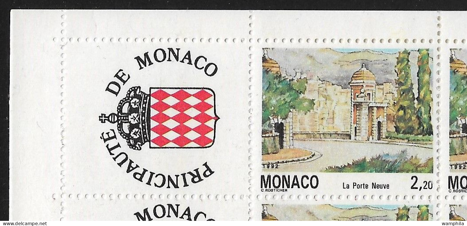 Monaco 1992. Carnet N°7, N°1832 Vues Du Vieux Monaco-ville. - Neufs