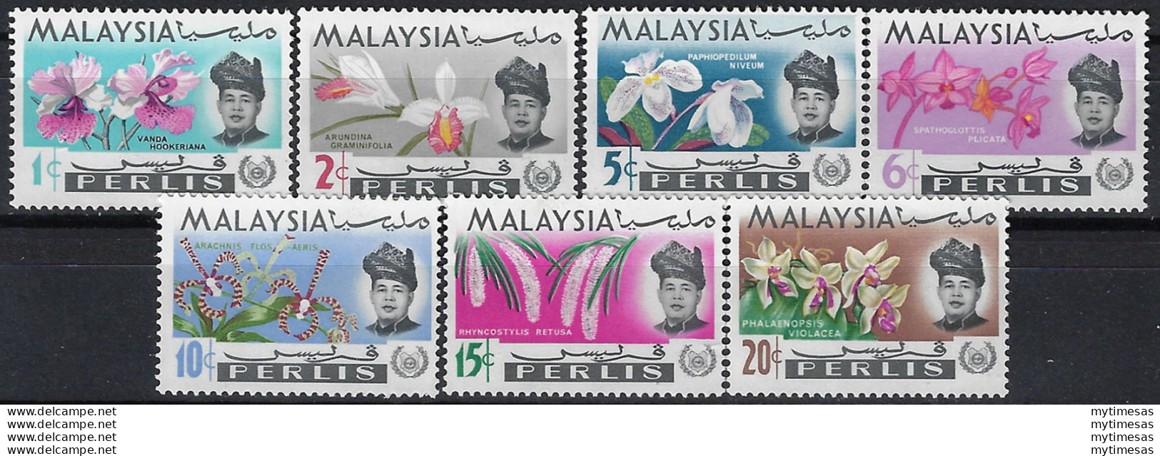 1965 Perlis Malaysia Flowers 7v. MNH SG N. 41/47 - Autres & Non Classés