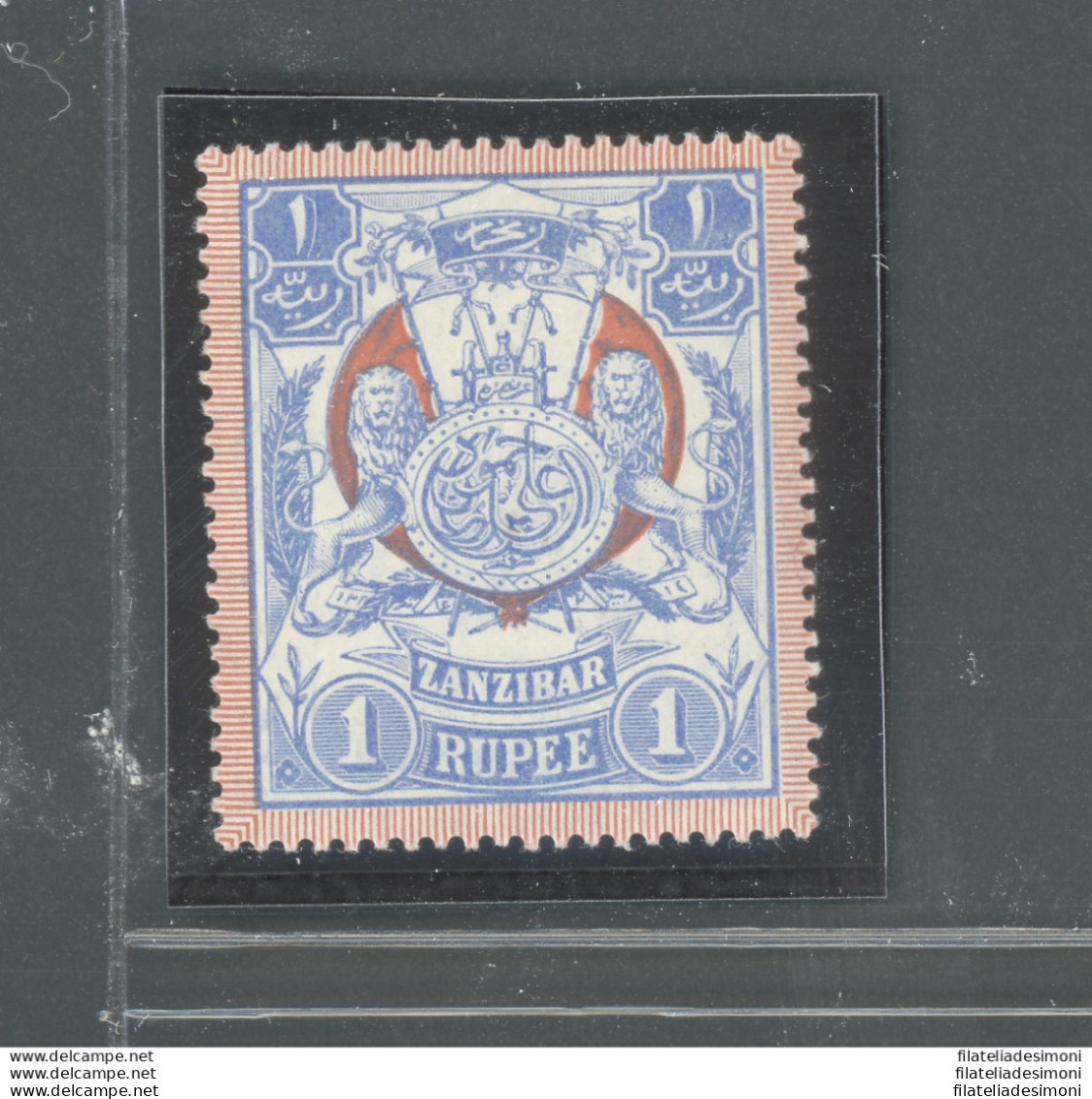 1904 ZANZIBAR - Sultan Sir Hamoud Bin Mohammed - Stanley Gibbons N. 220 - 1 Rupia Blue And Red - MNH** - Autres & Non Classés