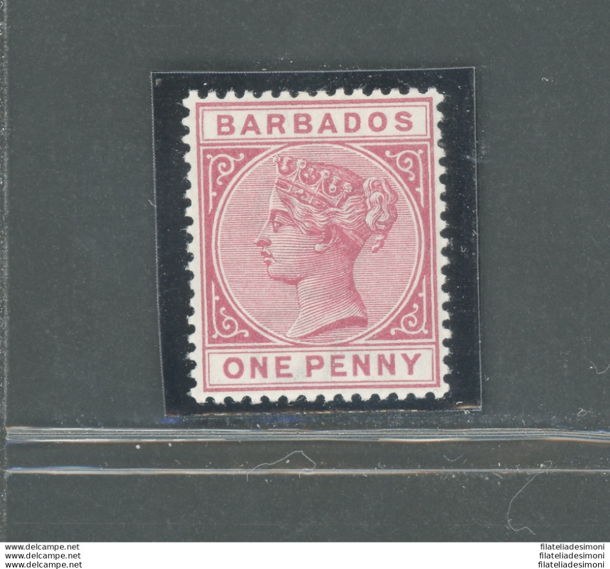 1882- 86 BARBADOS, Stanley Gibbons N. 92, 1 D. Carminio - MNH** - Otros & Sin Clasificación