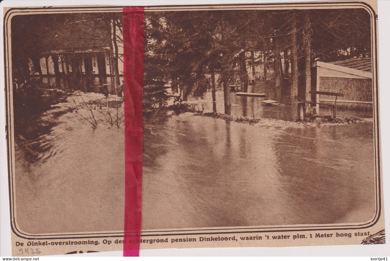 Pension Dinkeloord - Watersnood, De Dinkel Overstroming - Orig. Knipsel Coupure Tijdschrift Magazine - 1925 - Non Classés
