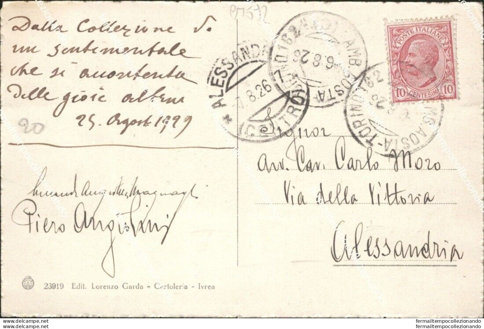 Cm592 Cartolina Croce Serra Albergo Belvedere E Castello Rubino Torino 1926 - Other & Unclassified