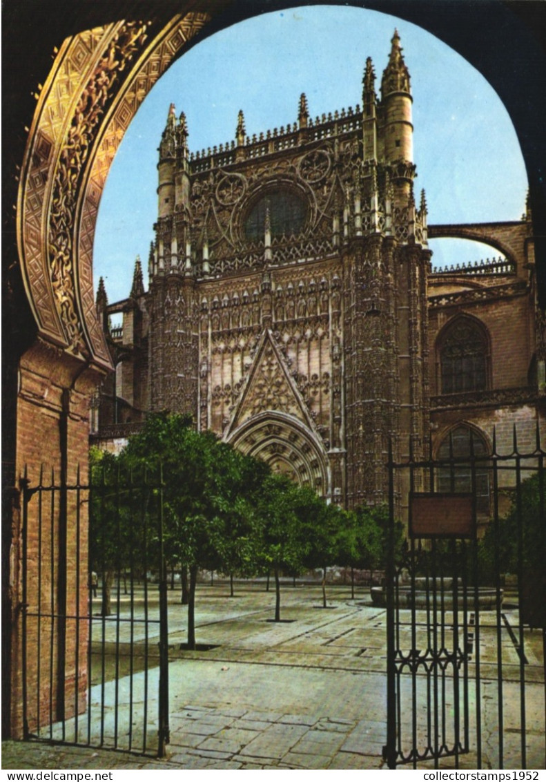 SEVILLA, ANDALUCIA, ARCHITECTURE, GATE, FOUNTAIN, SPAIN, POSTCARD - Sevilla