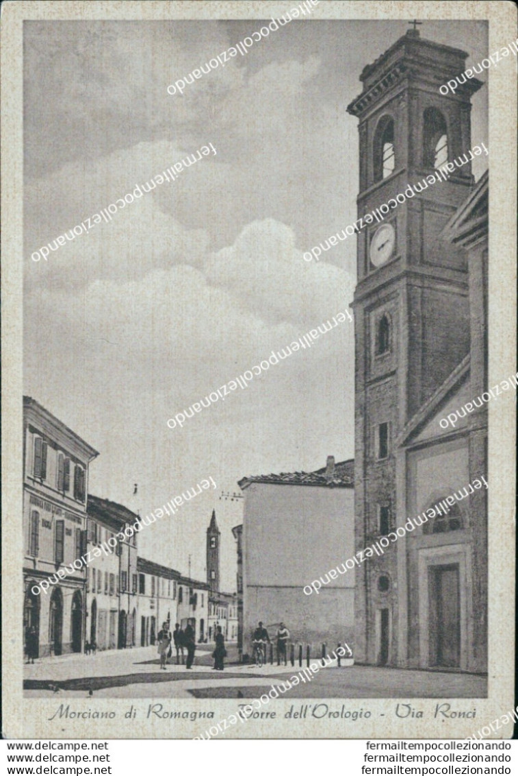 Bu182 Cartolina Morciano Di Romagna Torre Dell'orologio Via Roma Forli' Romagna - Forlì