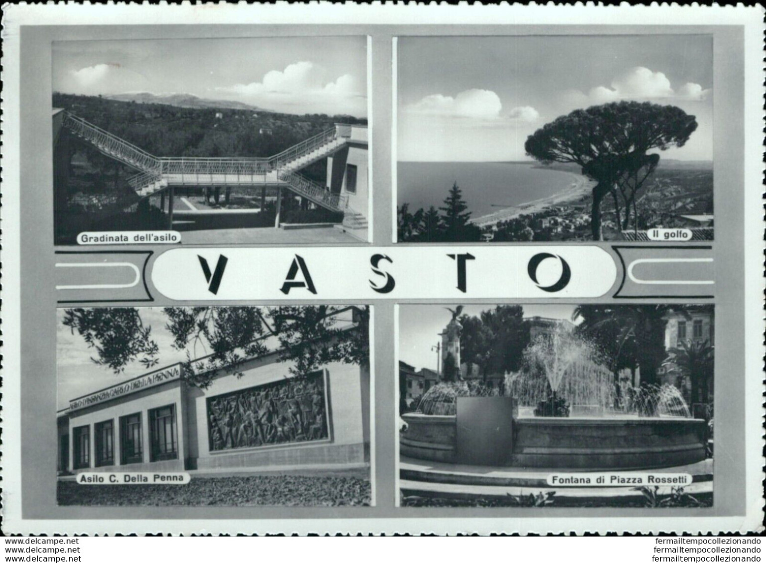 Ba608 Cartolina Vasto 4 Vedute Chieti Abruzzo - Chieti