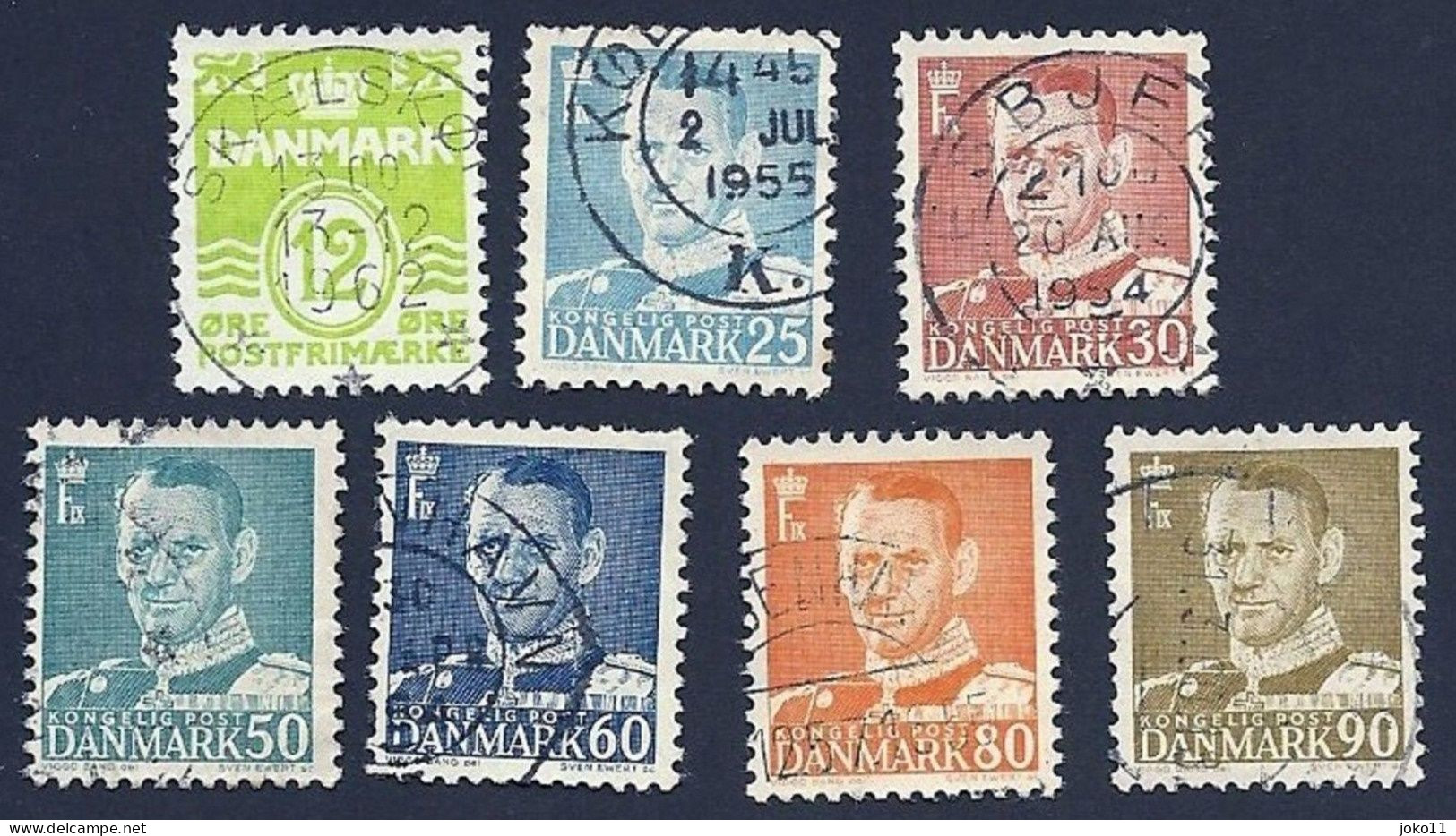 Dänemark 1952, Mi.-Nr. 332-338, Gestempelt - Gebraucht