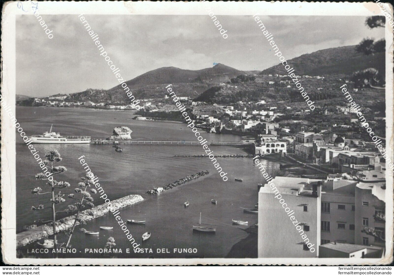 At238 Cartolina Lacco Ameno Panorama E Vista Del Fungo Provincia Di Napoli - Napoli (Naples)