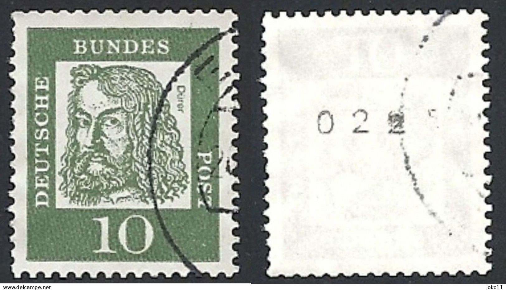 Deutschland, 1961,  Mi.-Nr. 350 Y R, Mit Nr. 022,  Gestempelt - Rolstempels