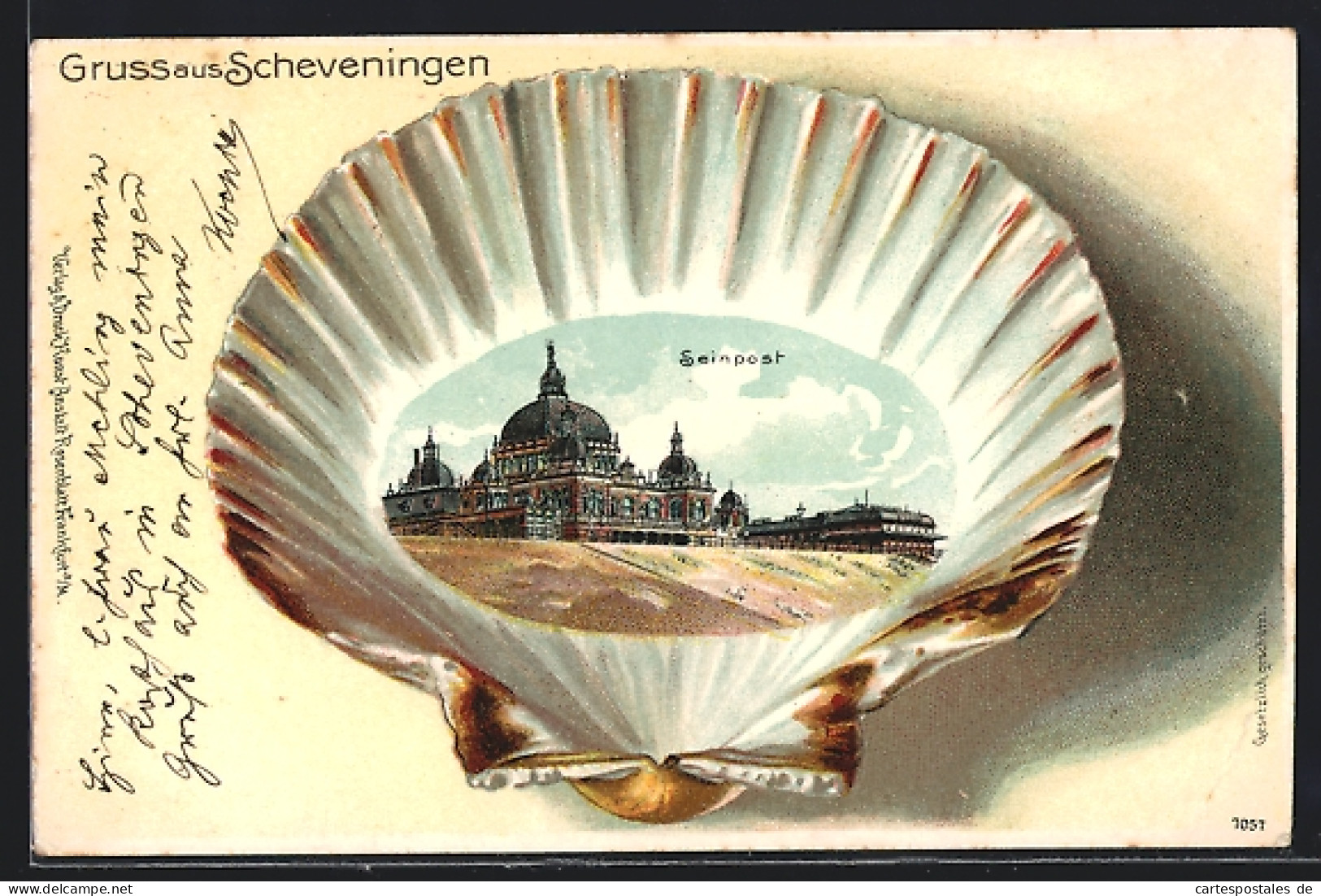 Lithographie Scheveningen, Seinpost Auf Einer Muschel  - Scheveningen