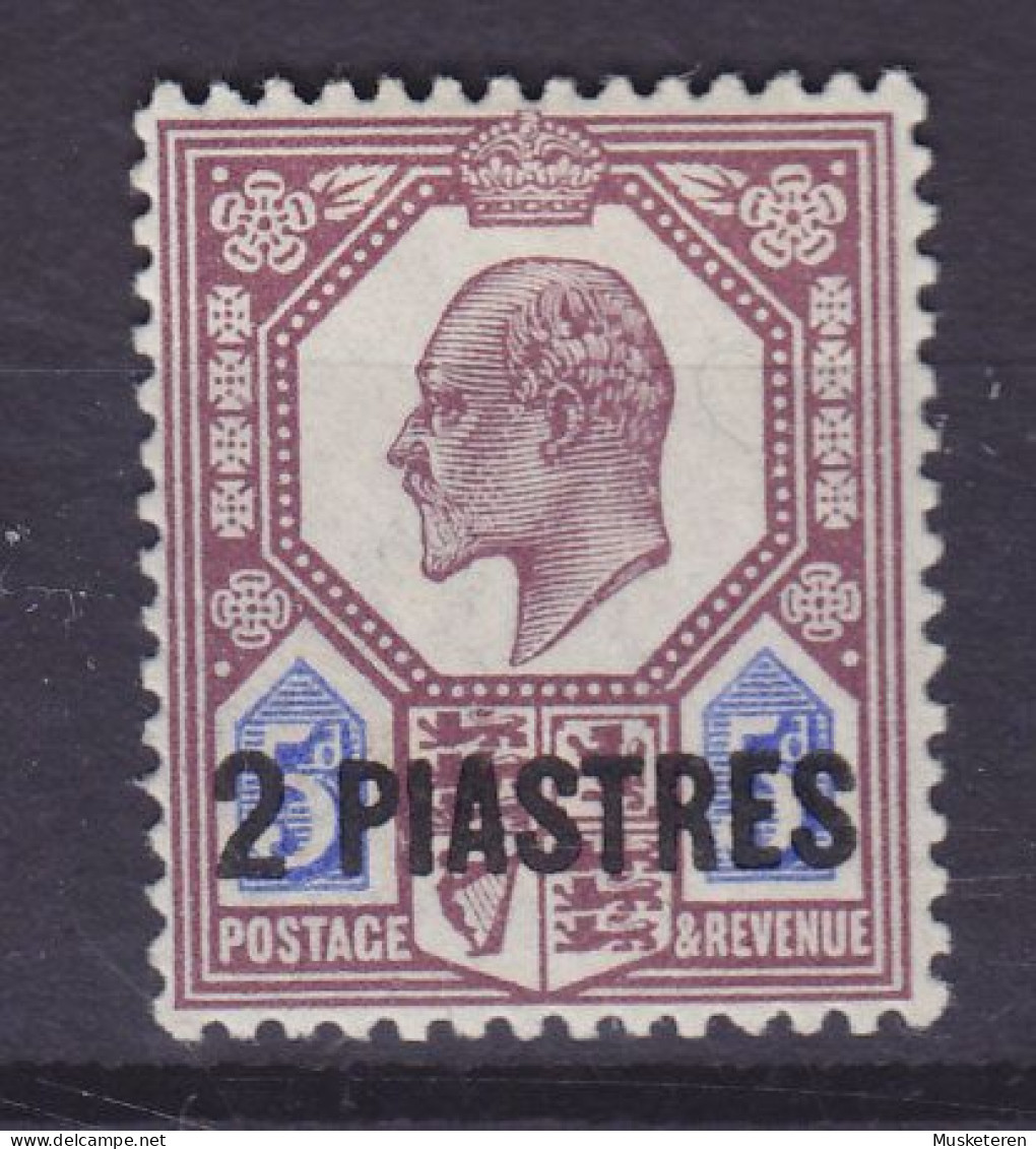 British Levant 1905 Mi. 24, 2 Pia Auf 5p. König King Edward VII. Overprinted Aufdruck Surchargé, MH* - British Levant