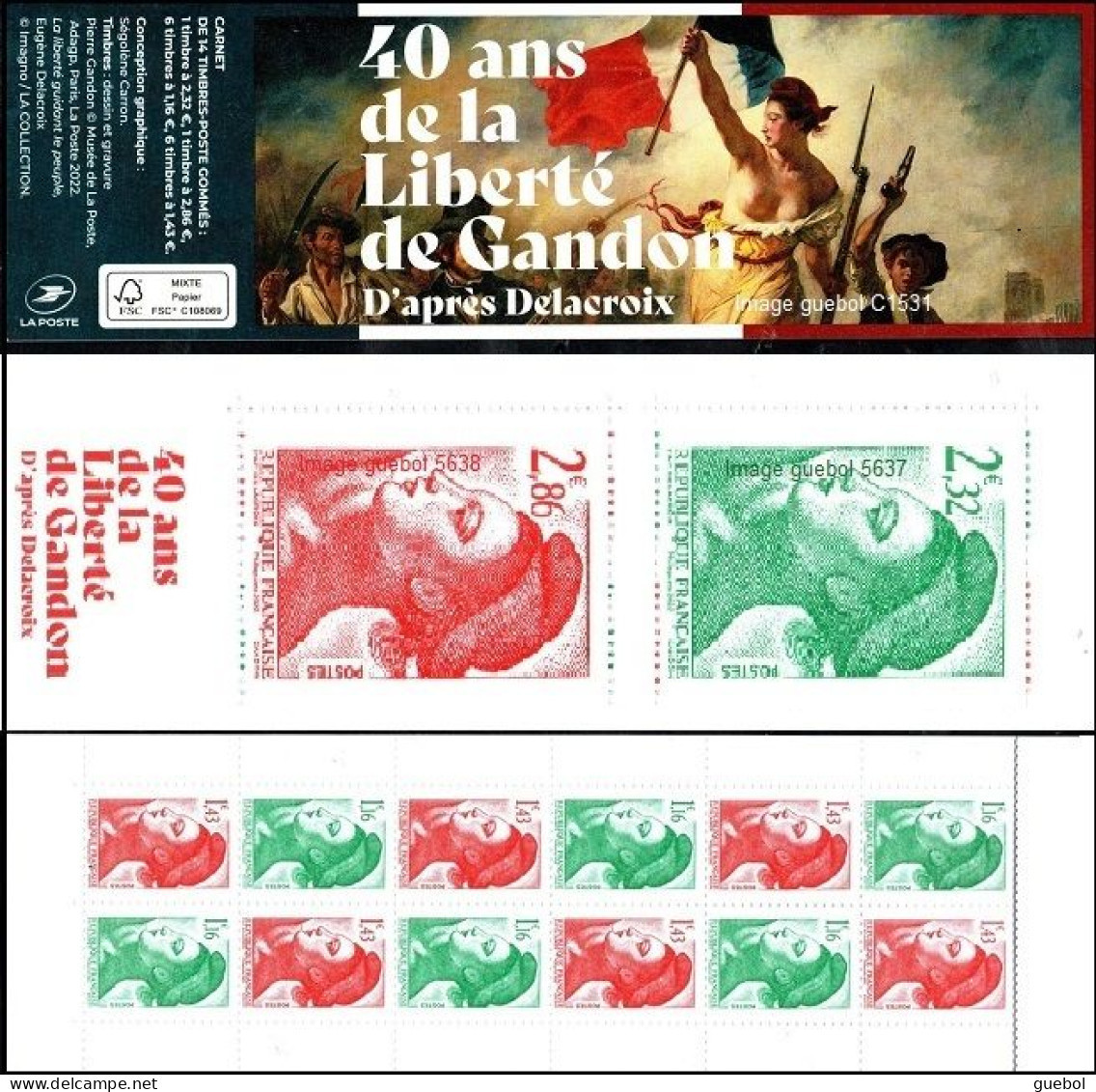 France Carnet Composition Complet N° BC 1531 ** Marianne Liberté De Gandon Comprend Les N° 5635 à 5638 - Commémoratifs