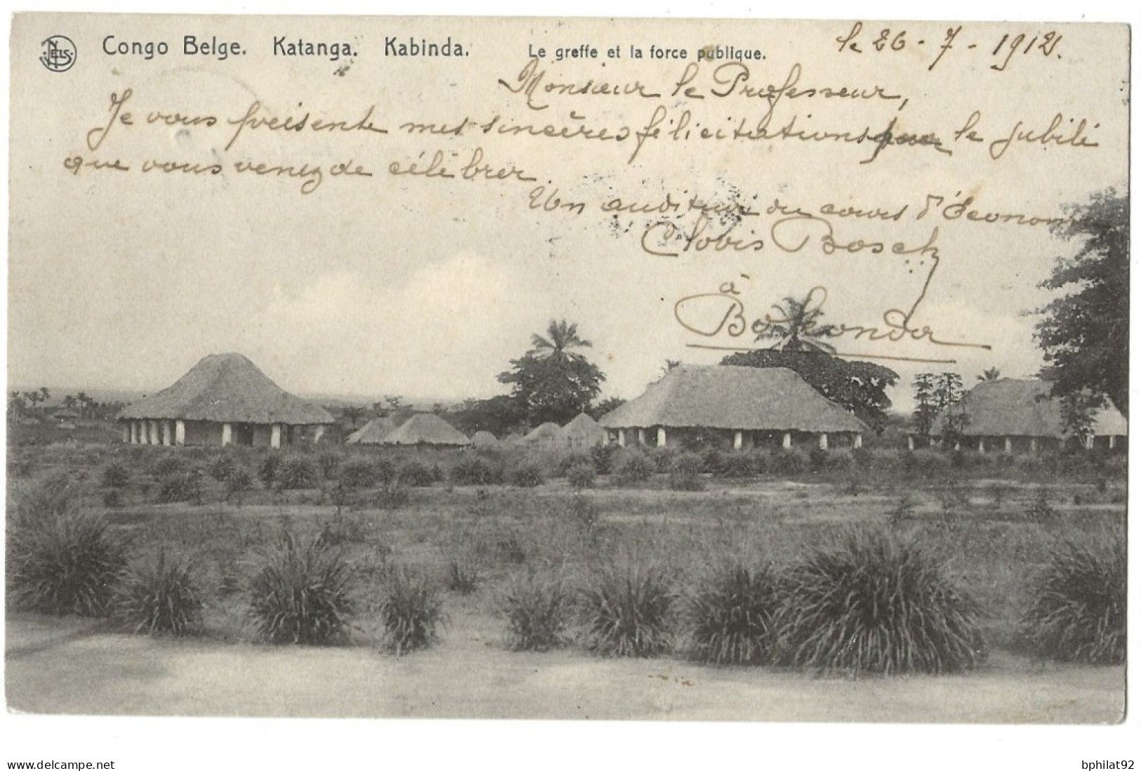 !!! CONGO, CPA DE 1913, DÉPART DE BOMA POUR BRUXELLES - Covers & Documents