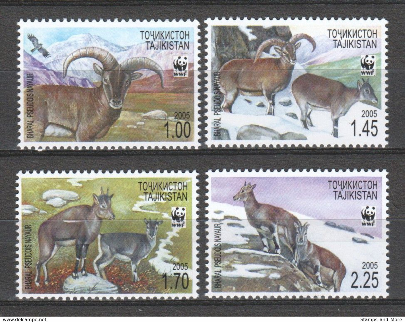 Tadjikistan 2005 Mi 392-395 MNH WWF - BLUE SHEEP - Ungebraucht