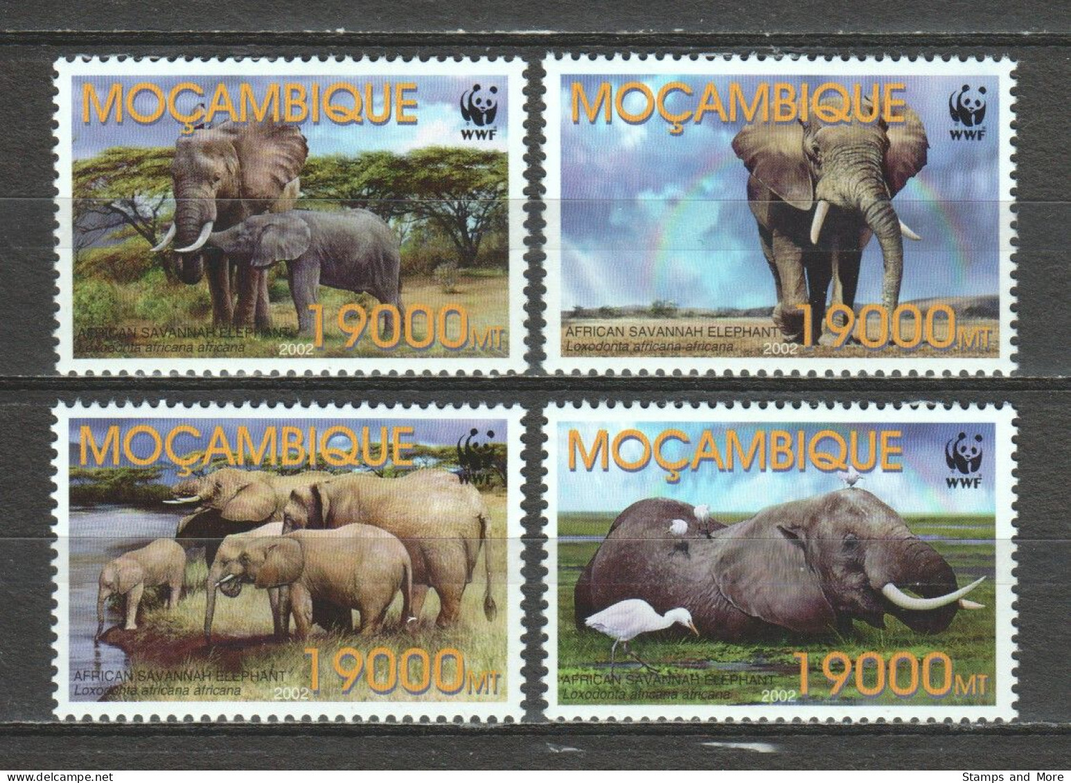 Mocambique 2002 Mi 2393-2396 MNH WWF - ELEPHANTS - Unused Stamps