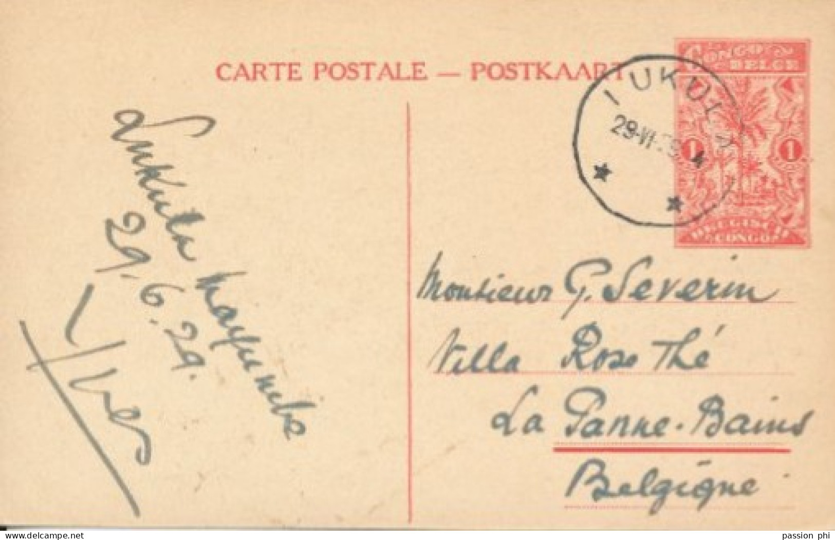 ZAC BELGIAN CONGO   PPS SBEP 67 VIEW 31 USED - Stamped Stationery