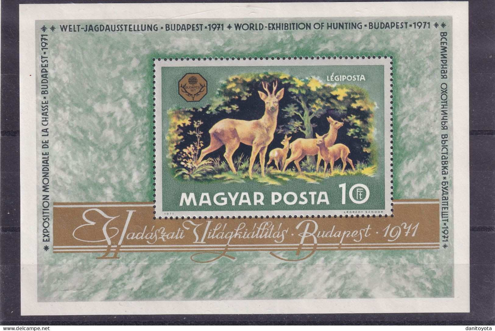 Hungría. Hoja Bloque Del Tema Fauna. Ciervos - Unused Stamps