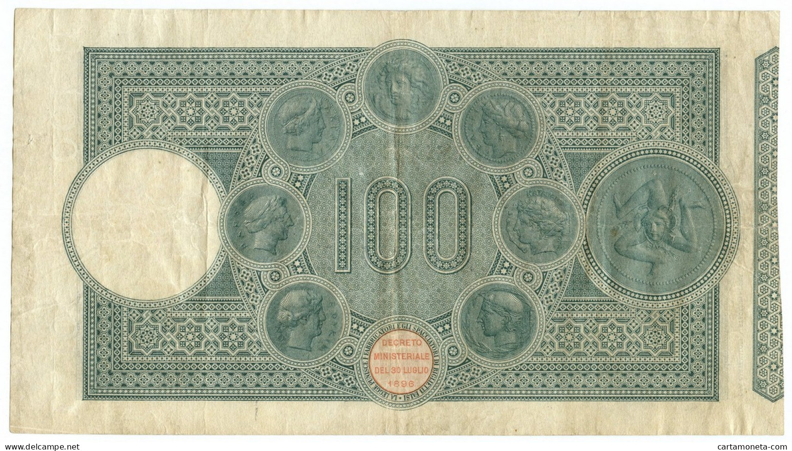 100 LIRE BANCO DI SICILIA BIGLIETTO AL PORTATORE 18/05/1915 BB - Other & Unclassified