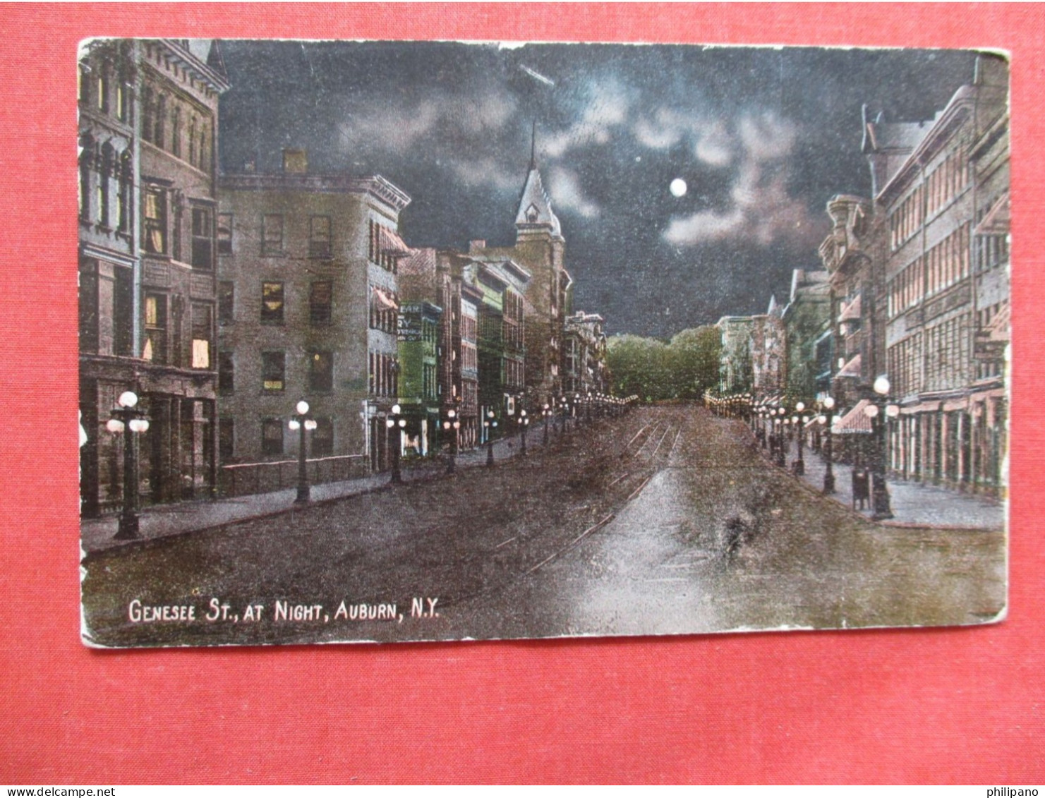 Night View  Genesee Street  Auburn  New York   Ref 6412 - Autres & Non Classés