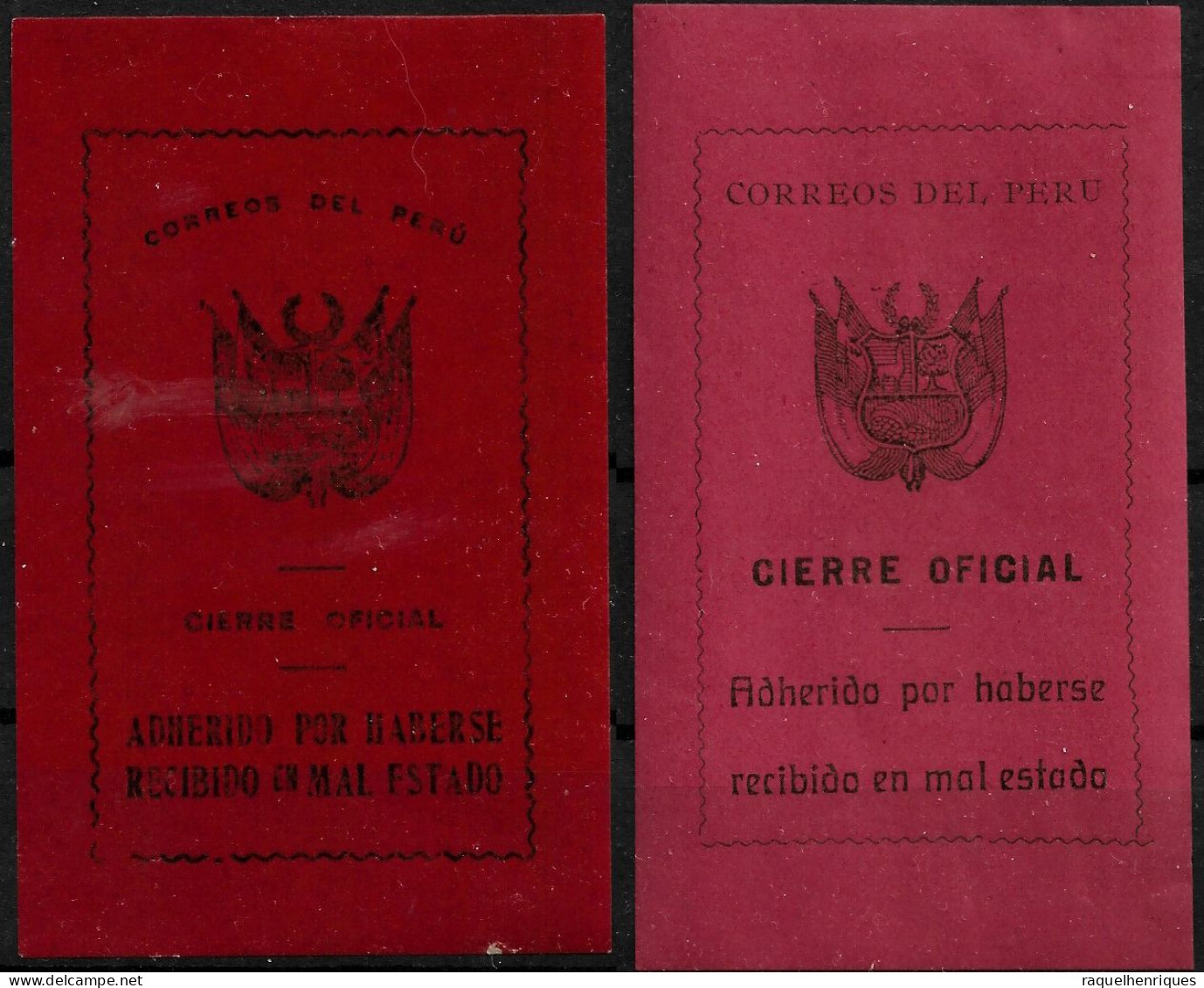 PERU 2 Cierres Oficiales Del Perú - Official Closings Of Peru MNH (NP#101-P04-L1) - Peru