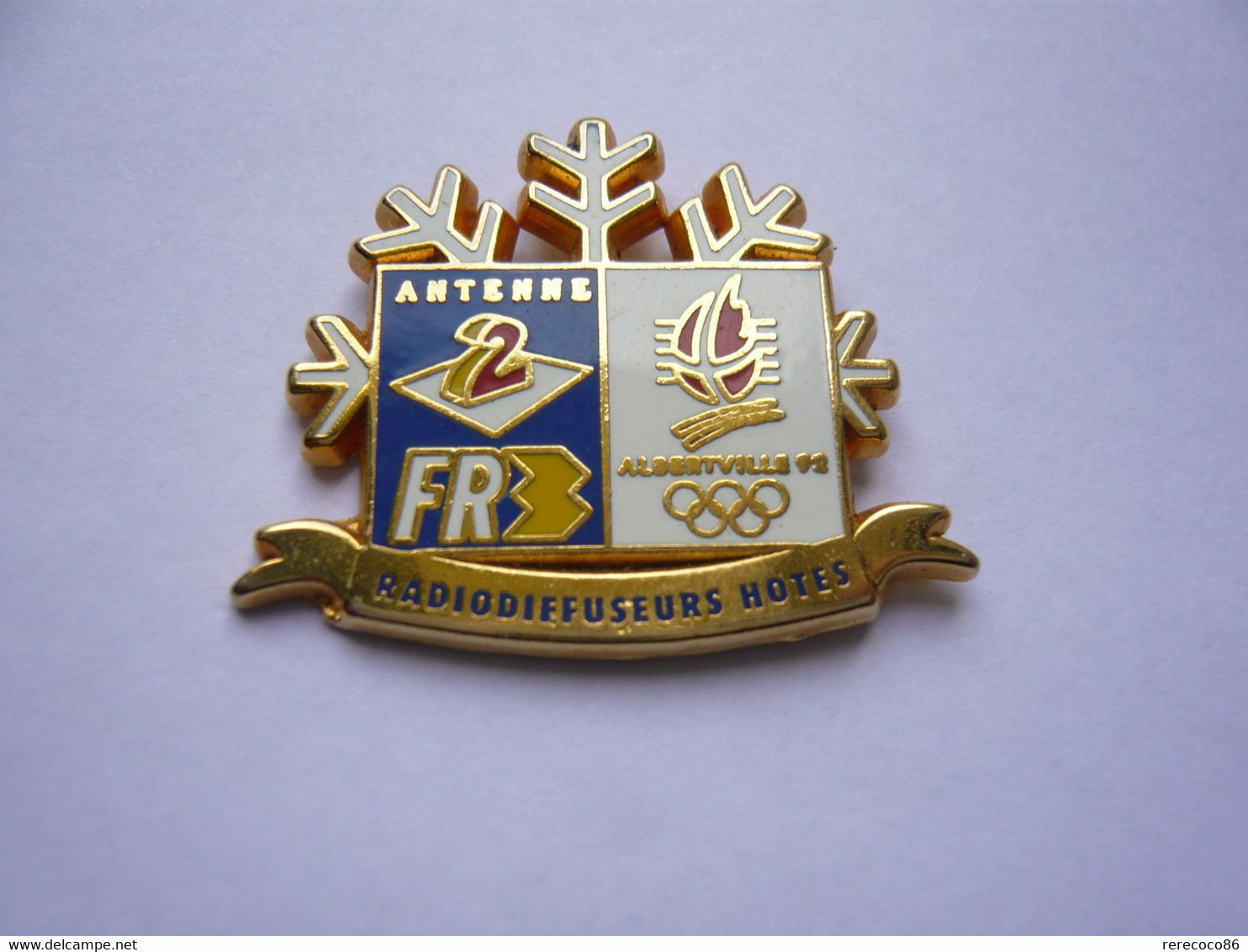 Pins MEDIA ANTENNE 2 FR3 JEUX OLYMPIQUES ALBERTVILLE RADIODIFFUSEURS HOTES - Olympic Games