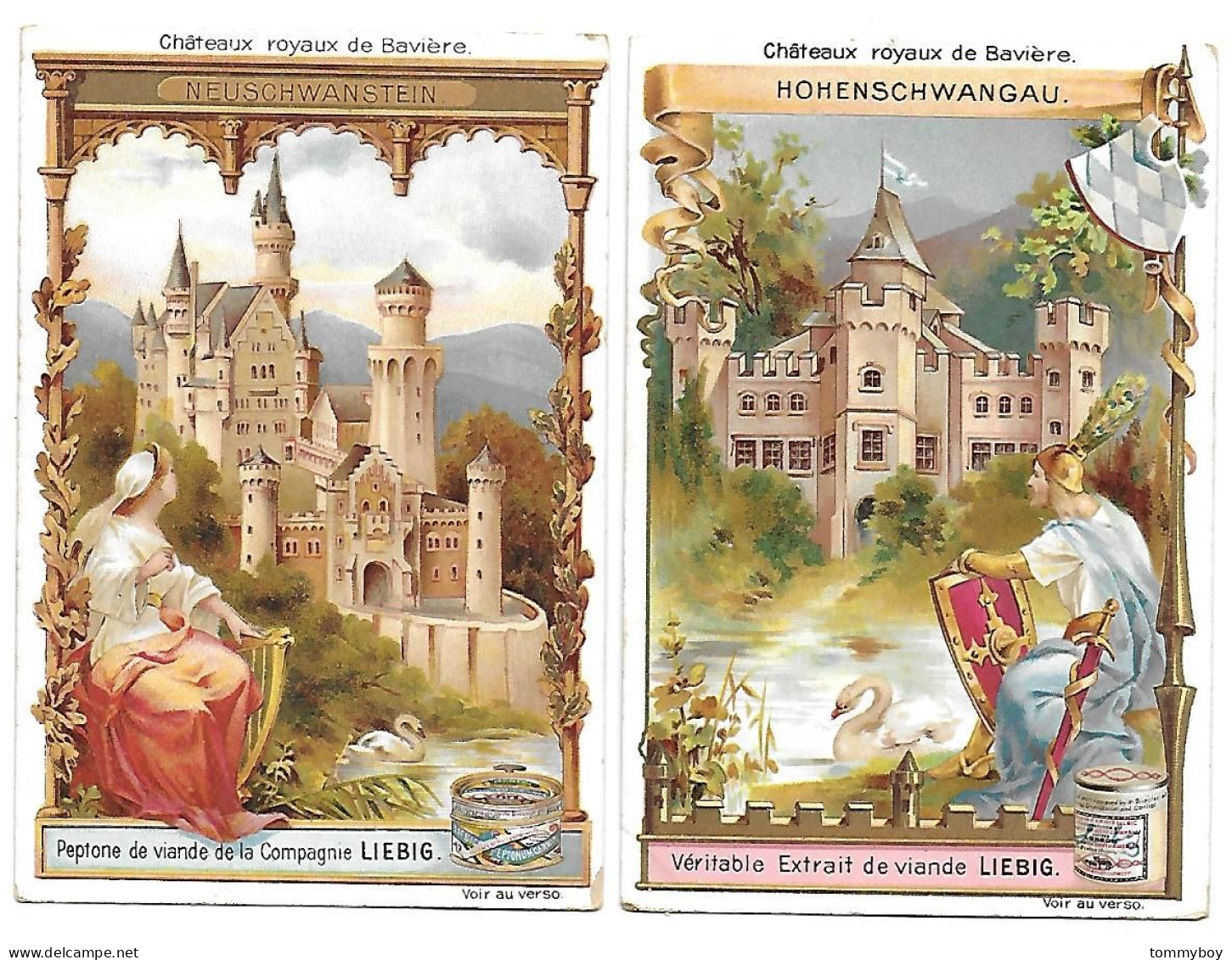 S 550, Liebig 6 Cards, Châteaux Royaux De Bavière (some Damage In Corners) (ref B11) - Liebig