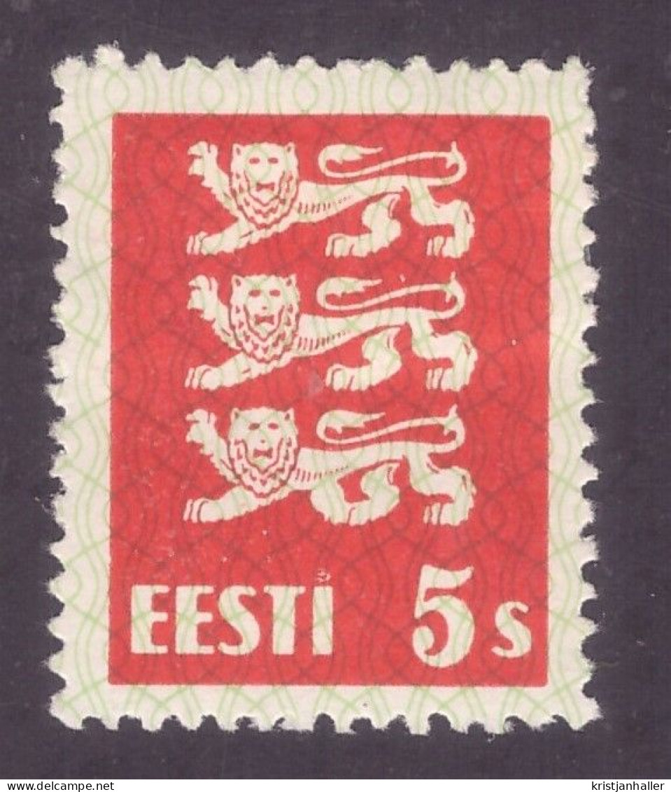 Coat Of Arms, 5s, Printing Error E7 (bottom Leopard With 5 Paws), MLH, OG - Estonie